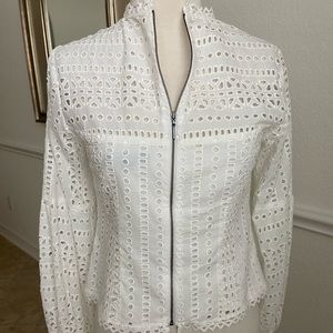 Nanette Lepore White Eyelet Blouse Size 0